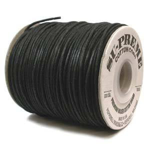 1mm Black Waxed Cord 1m Length Retail
