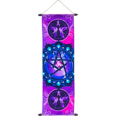 Banner, Purple Pentacle Goddess, 14" x 36"