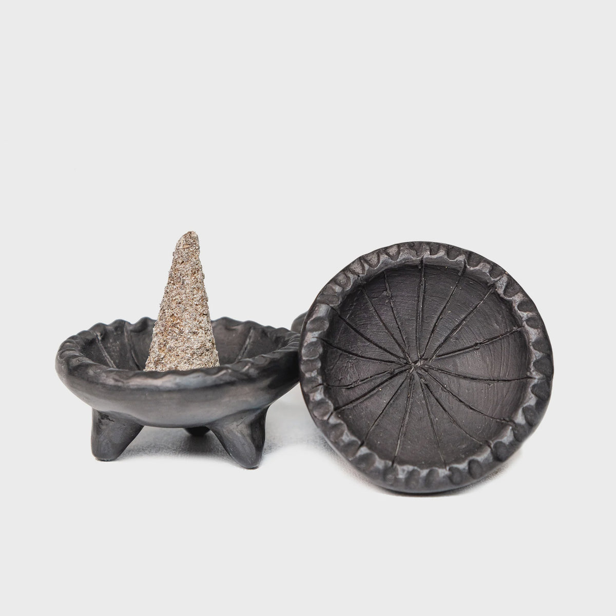 Oaxacan Barro Negro Pottery Mini Copalero Incense Burner