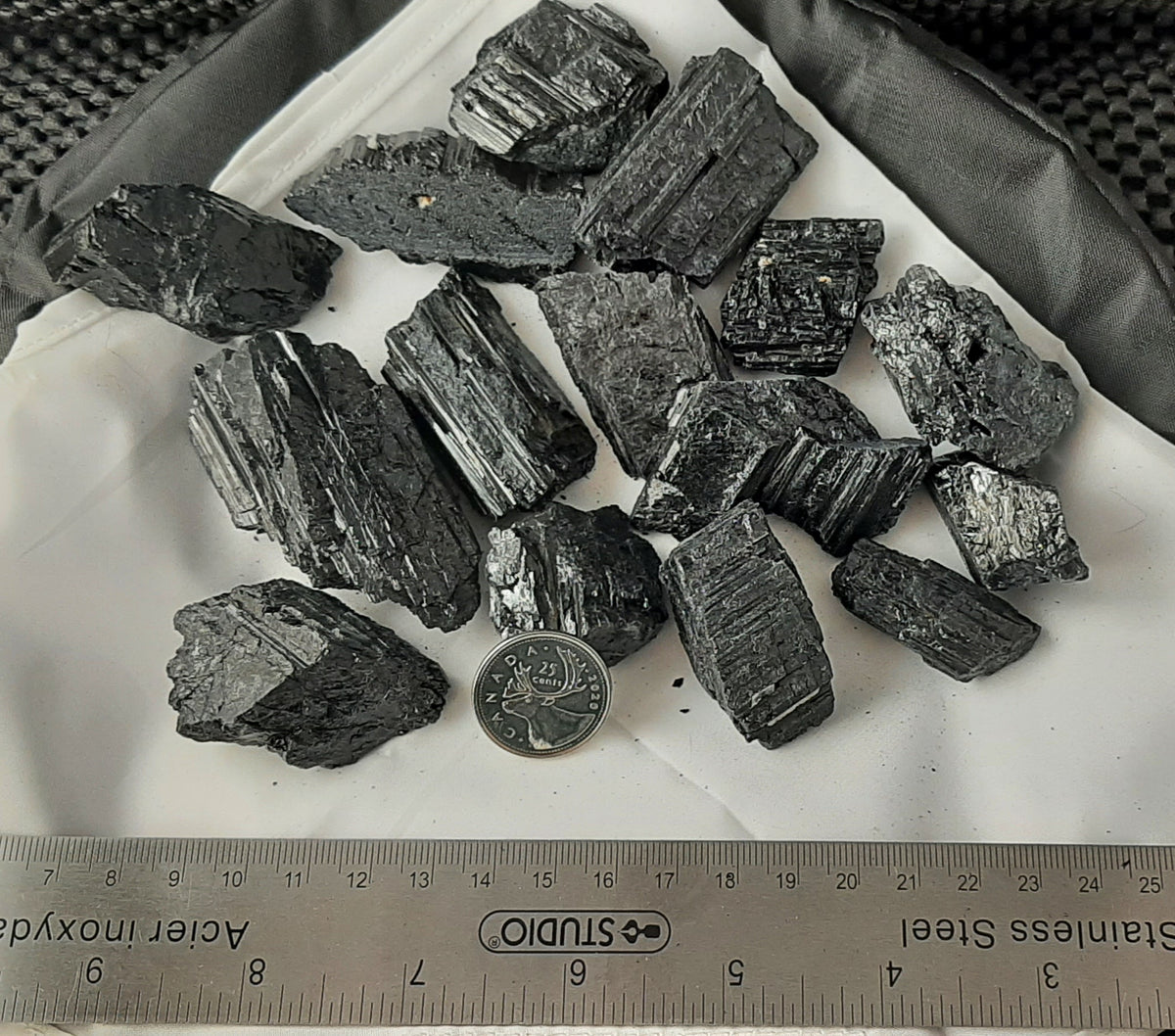 Black Tourmaline Rough by 500g, Medium ~2"