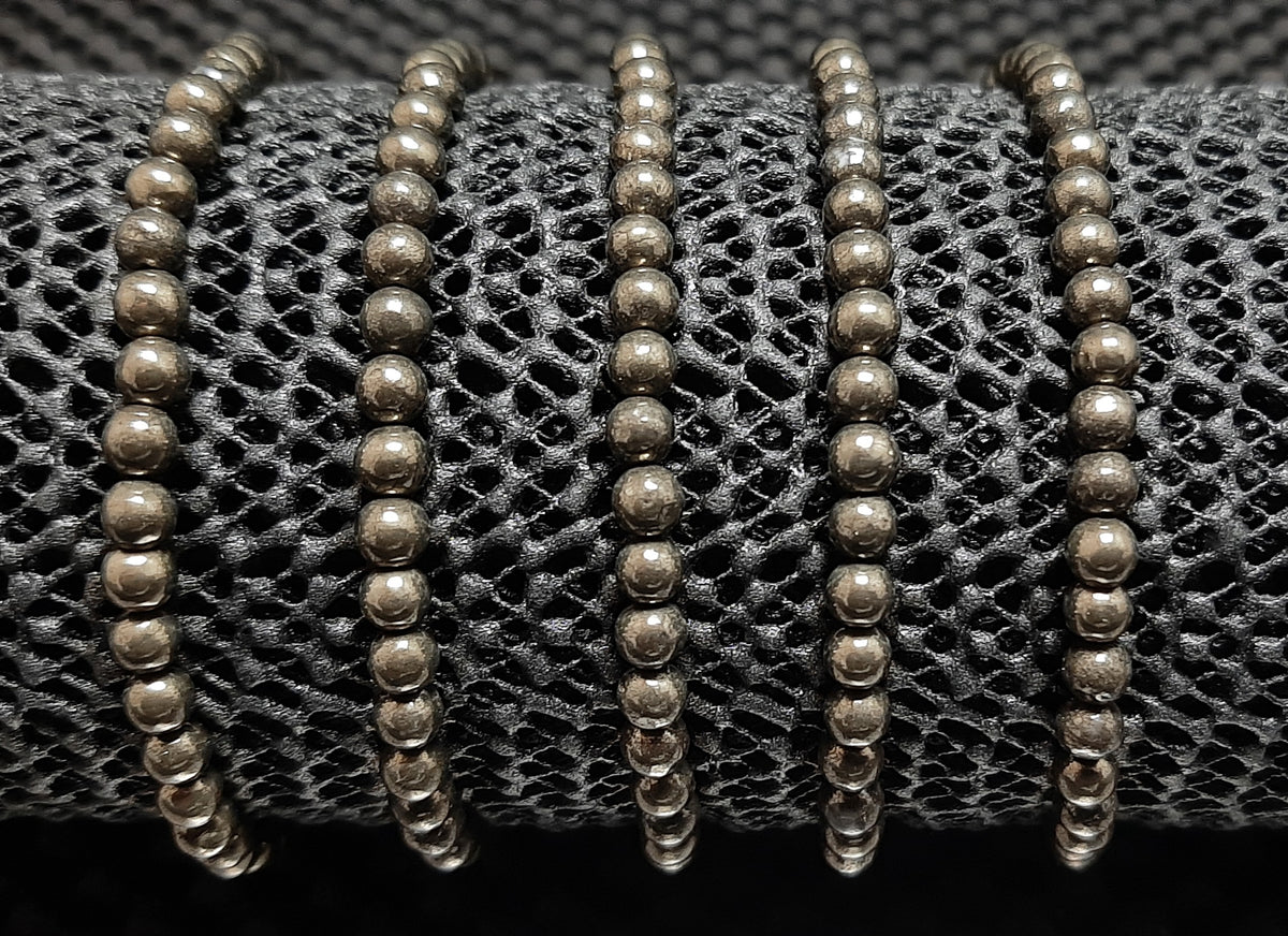 Pyrite Round Bracelet 4mm