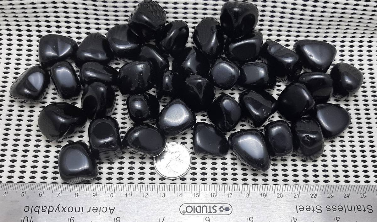 Black Obsidian Tumble by 500g, Large ~25mm - 35mm