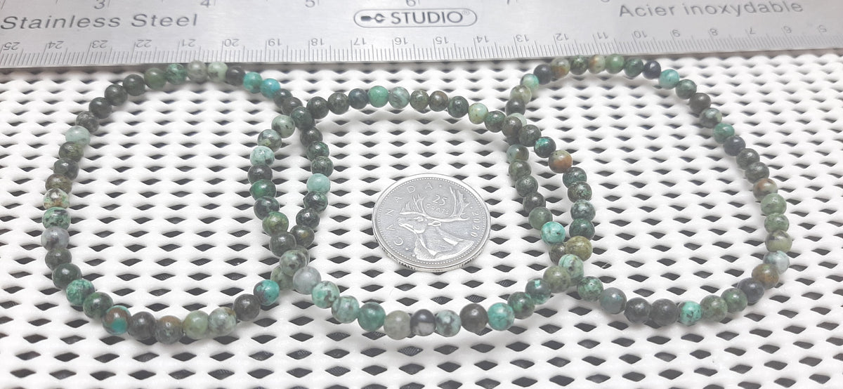 Jasper African Turquoise Round Bracelet, 4mm RETAIL BK