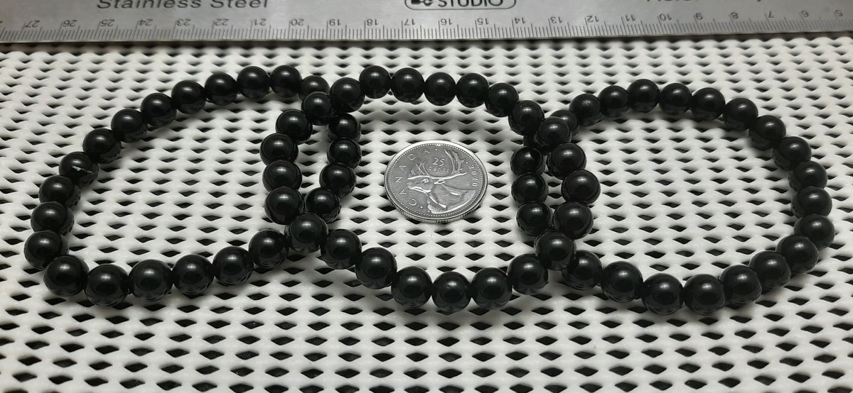 Obsidian Black Round Bracelet, 8mm RETAIL