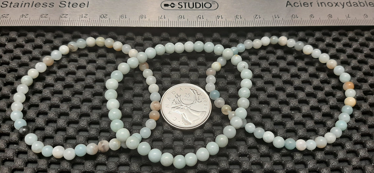 Amazonite Bracelet, Round, 4mm