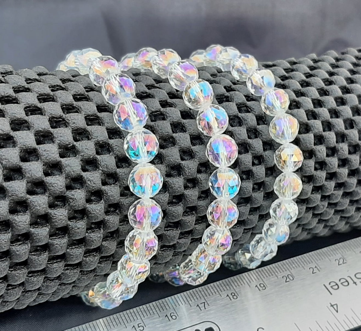 Quartz Angel Aura Facetted Round Bracelet, 8mm RETAIL_NO RESTOCK AVAILABLE