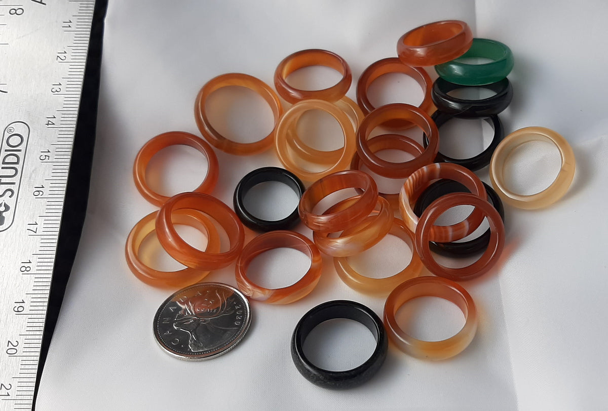 Agate Rings, Size 6-10, 25pk
