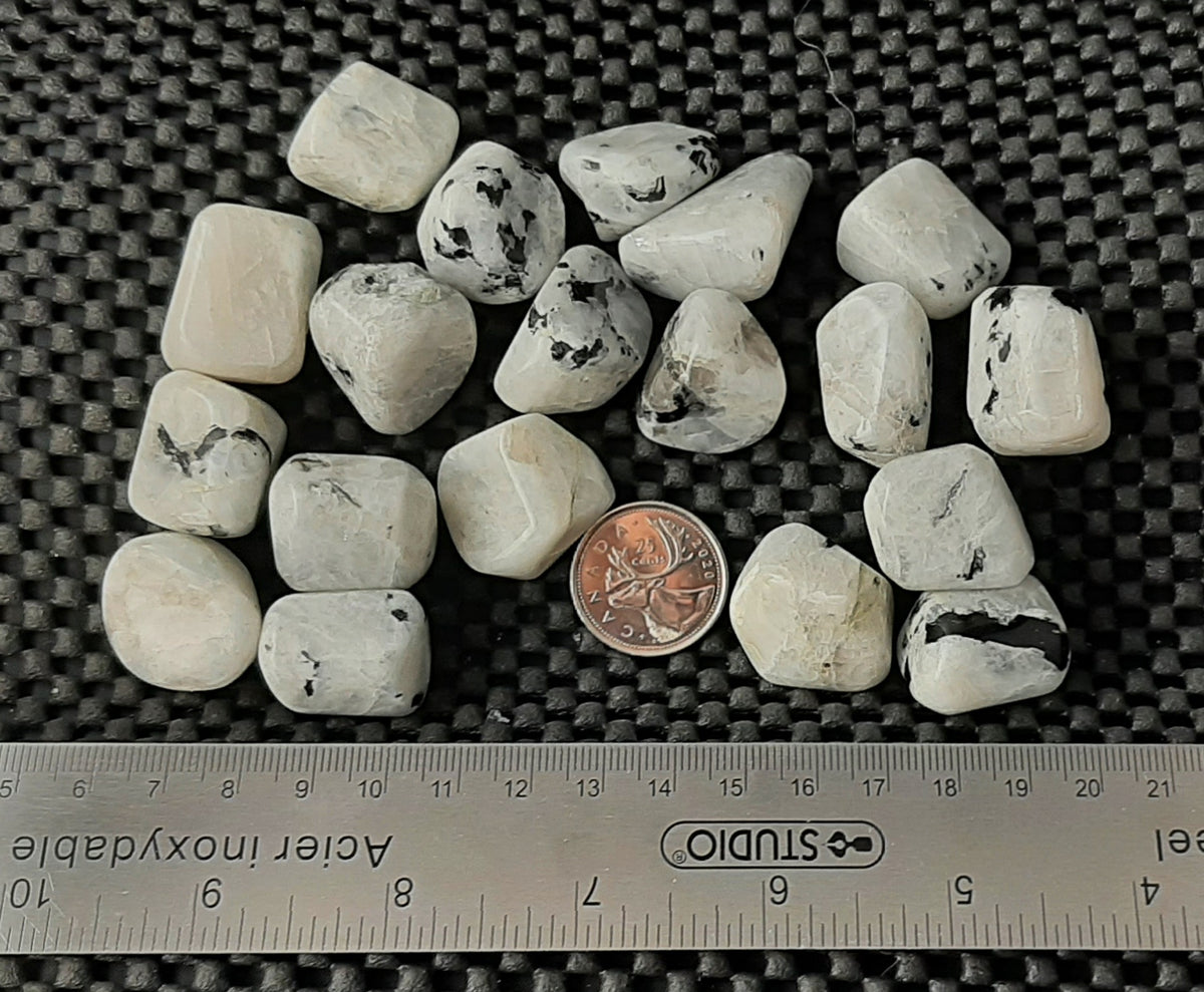 Rainbow Moonstone Tumble by 250g, Large ~25mm -35mm