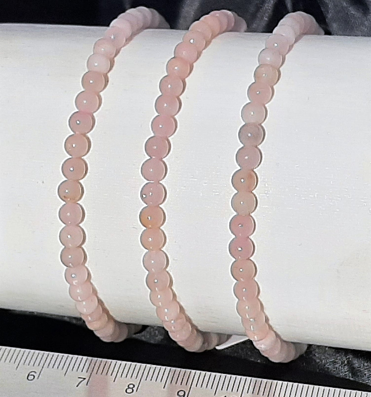 Quartz Rose Round Bracelet, 4mm RETAIL