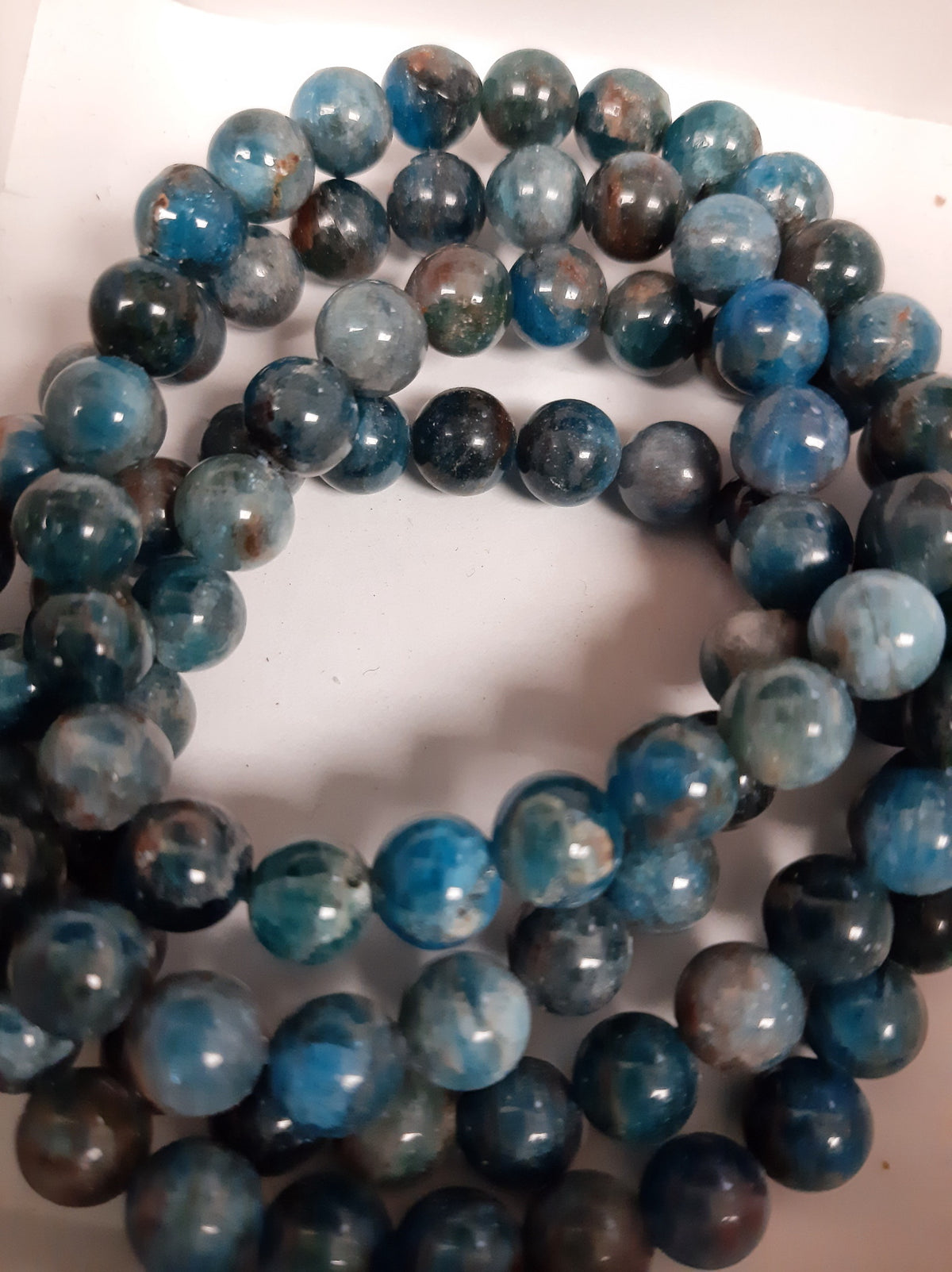 Apatite Blue Round Bracelet, 8mm RETAIL_NO RESTOCK AVAILABLE