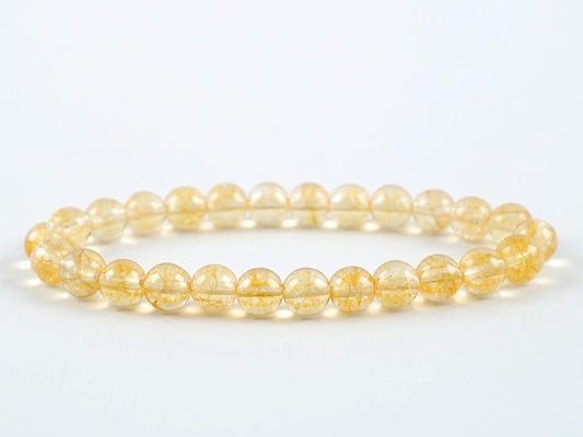 Citrine Round Bracelet, 6mm