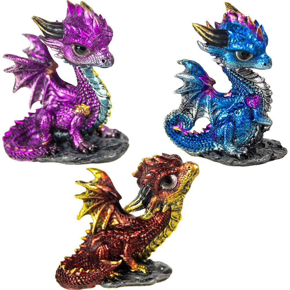 Resin Dragon Figurine, Baby Standing, 2.25inH