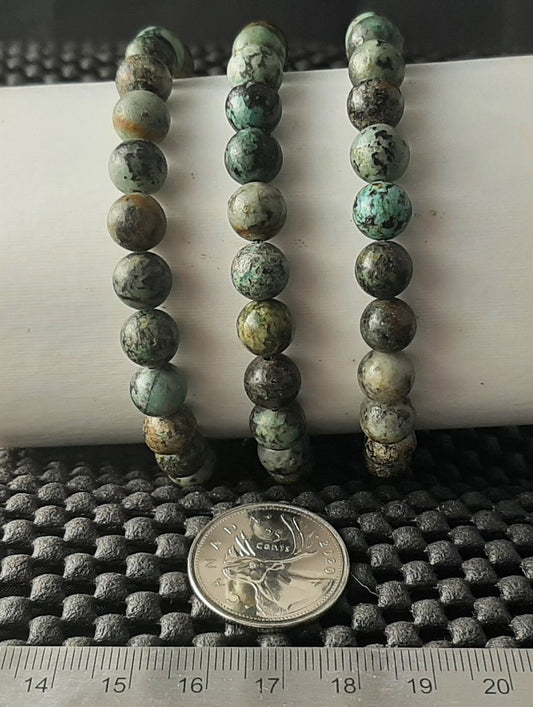 Jasper African Turquoise Round Bracelet, 8mm RETAIL