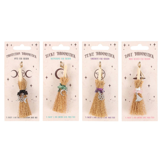Lucky Crystal Broomstick Car Charm