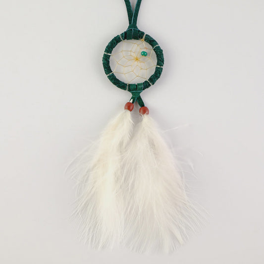 Dreamcatcher, 1.5" Natural Green, wood beads