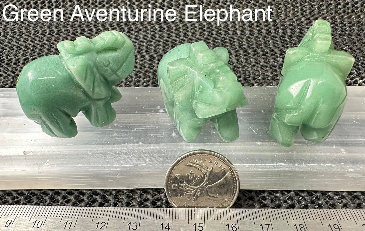 Elephant Figurine 1.5", Assorted Stones RETAIL