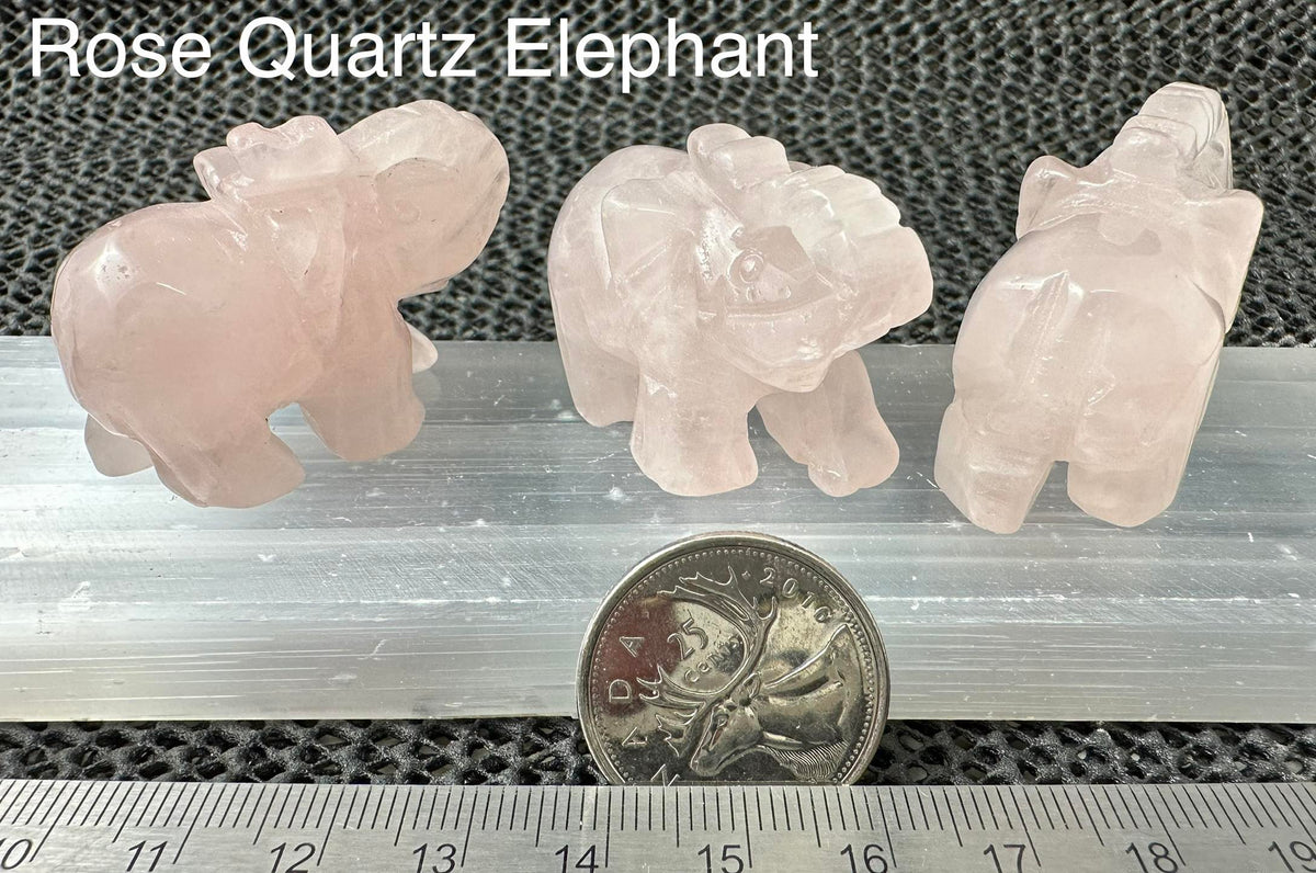 Elephant Figurine 1.5", Assorted Stones RETAIL