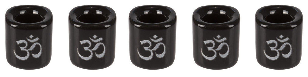 Candle Holder, Ritual, Black with Silver OM