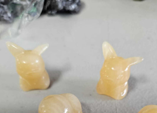 Figurine, Ducks, Yellow Calcite, Small