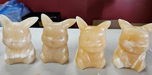 Figurine, Pikachu, Large, Yellow Calcite
