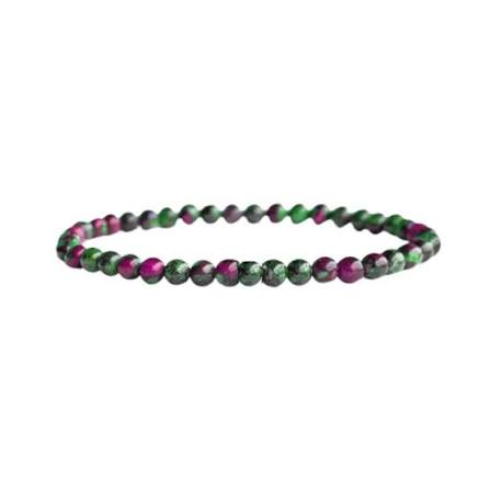 Ruby Zoisite Facet Round Bracelet, 4mm R