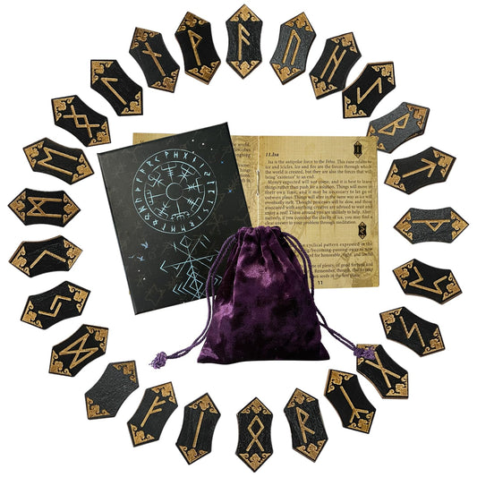 Runes, Wood Runes in box with Velvet Bag
