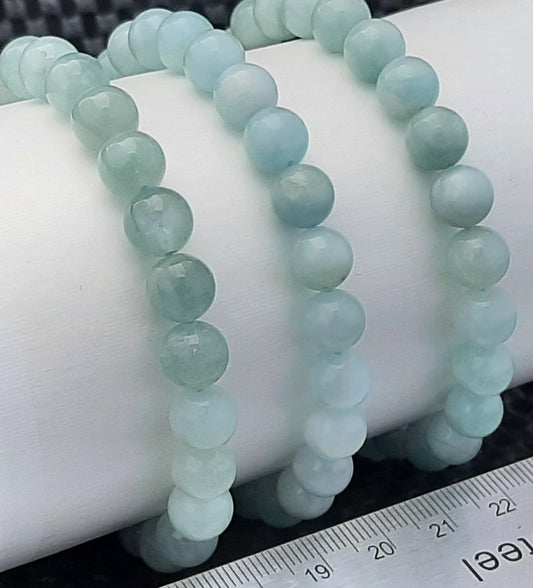 Aquamarine Round Bracelet, 8mm RETAIL