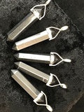 Hexagonal Double Point Pendant, Sterling Silver Setting