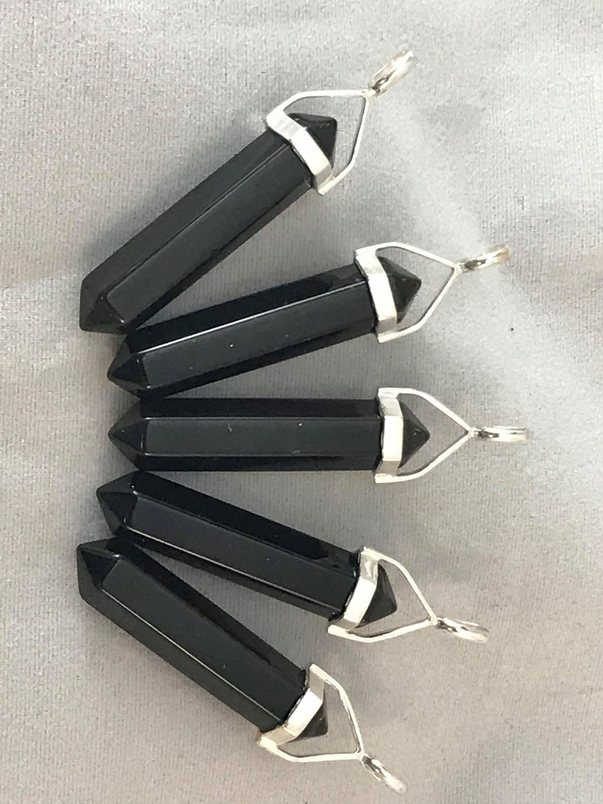 Hexagonal Double Point Pendant, Sterling Silver Setting