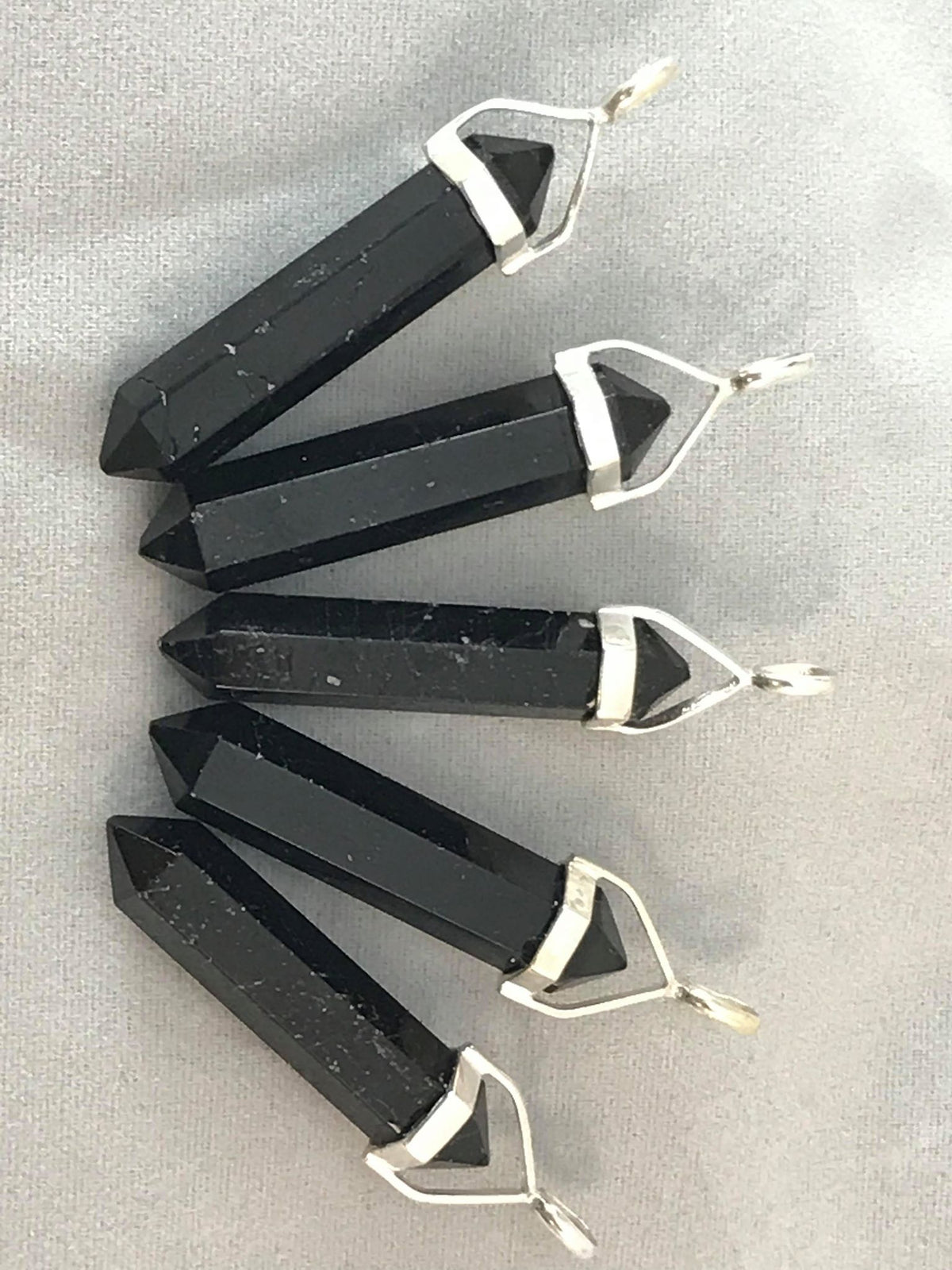 Hexagonal Double Point Pendant, Sterling Silver Setting