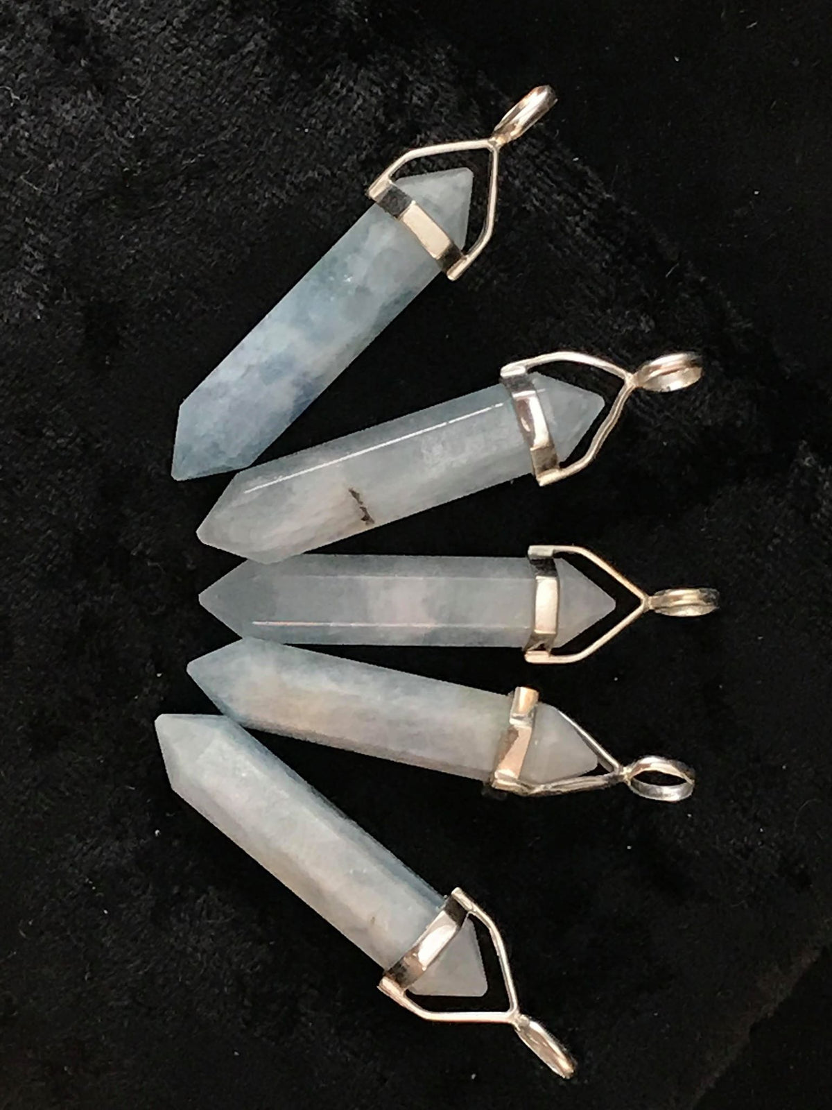 Hexagonal Double Point Pendant, Sterling Silver Setting