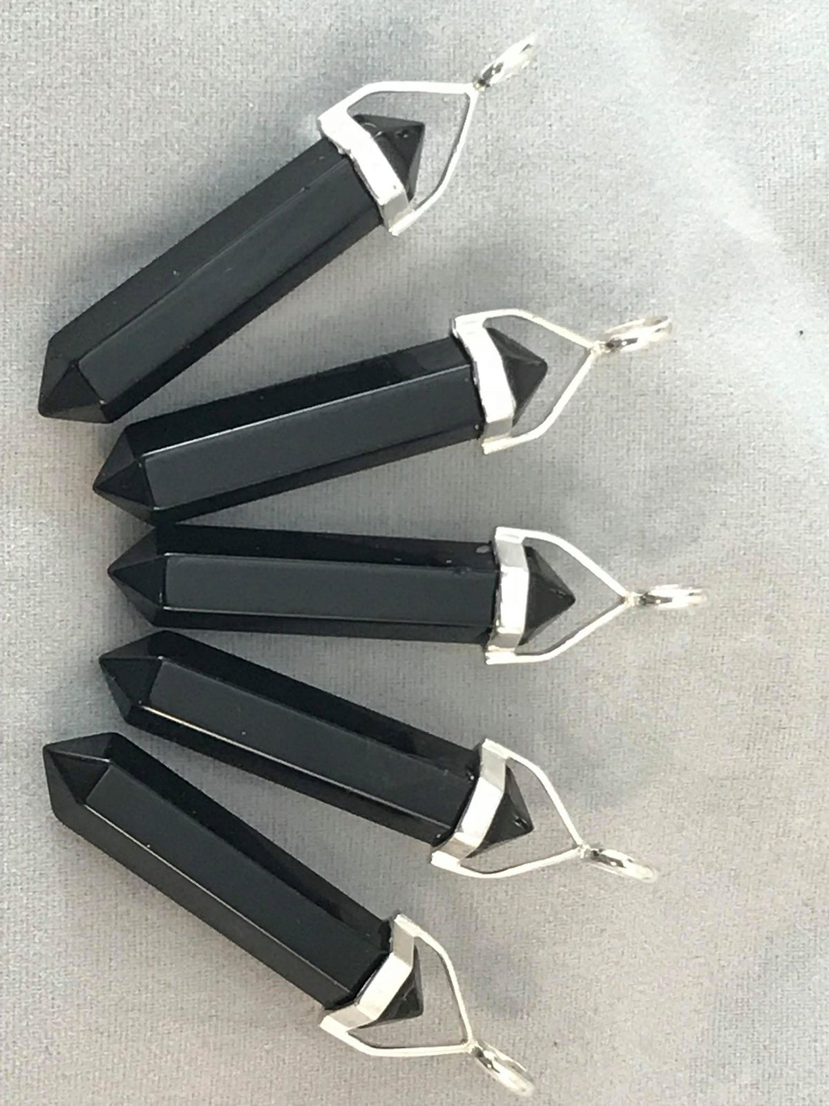 Hexagonal Double Point Pendant, Sterling Silver Setting