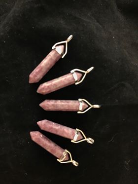 Hexagonal Double Point Pendant, Sterling Silver Setting