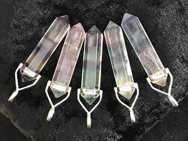 Hexagonal Double Point Pendant, Sterling Silver Setting