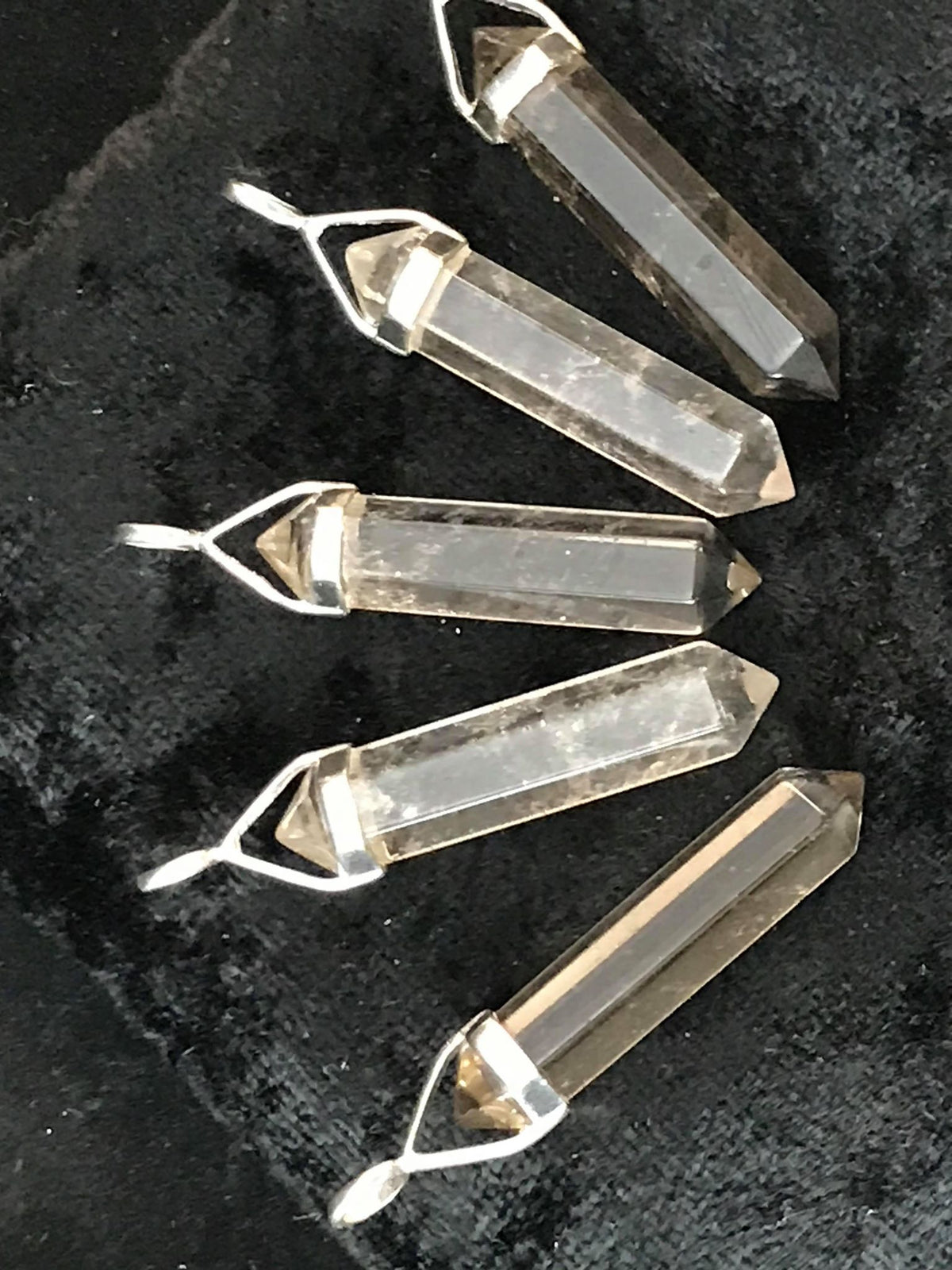 Hexagonal Double Point Pendant, Sterling Silver Setting