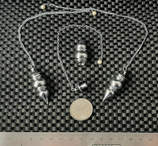 Pendulum, Metal - Chambered, Silver Double Mermet