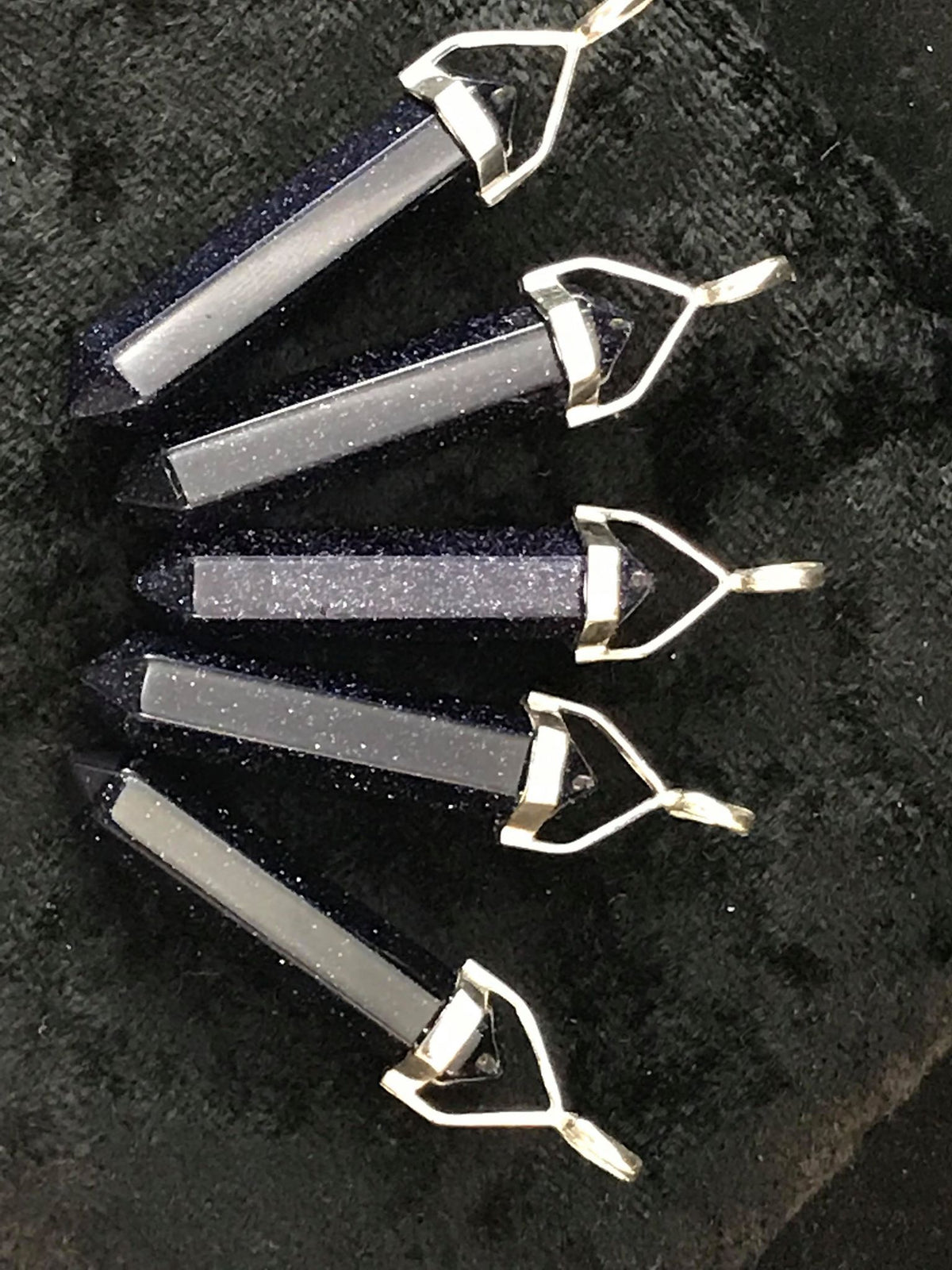 Hexagonal Double Point Pendant, Sterling Silver Setting