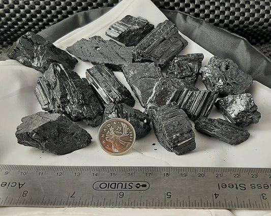 Black Tourmaline Rough by 500g, Medium ~2"