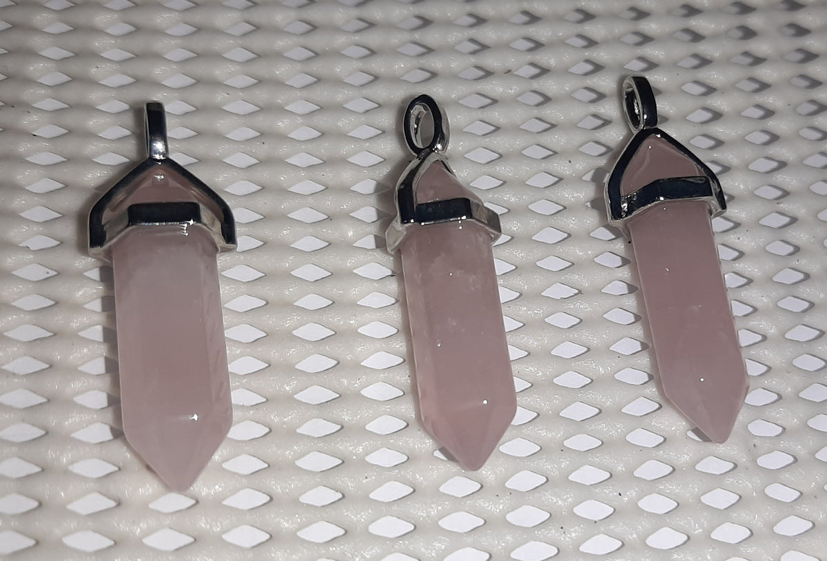 Hexagonal Double Point Pendant, Silver Plate, 35mm RETAIL