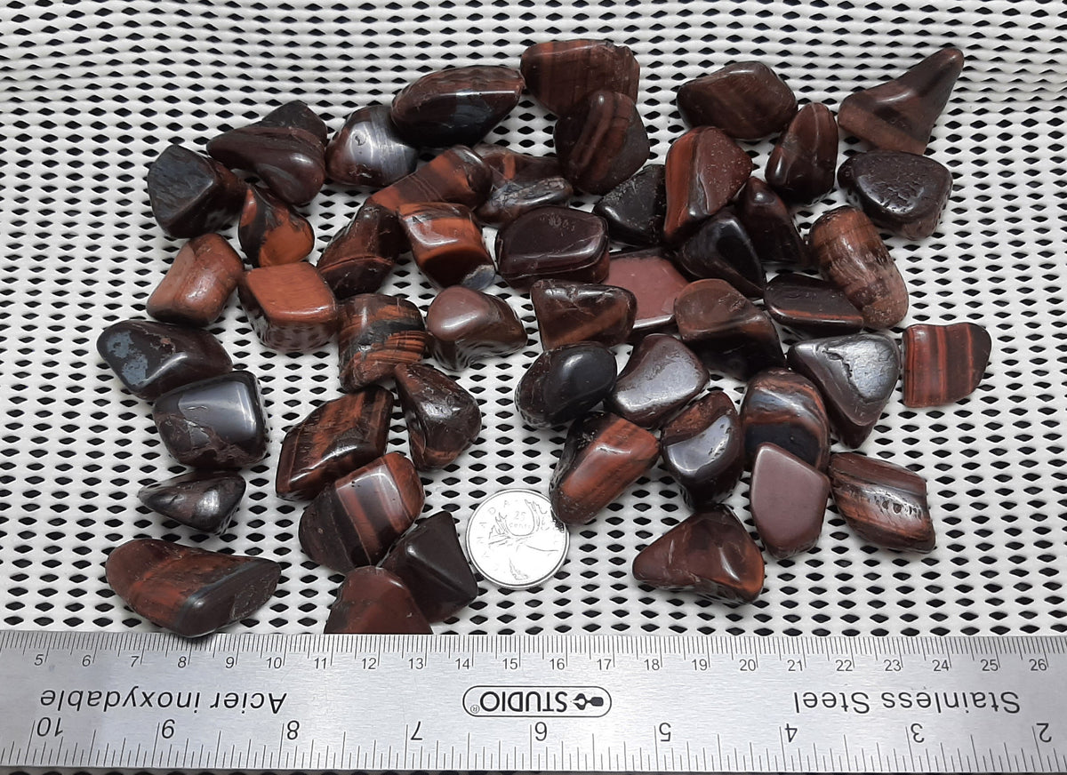 Red Tiger Eye Tumble by 500g, Large ~25mm - 35mm
