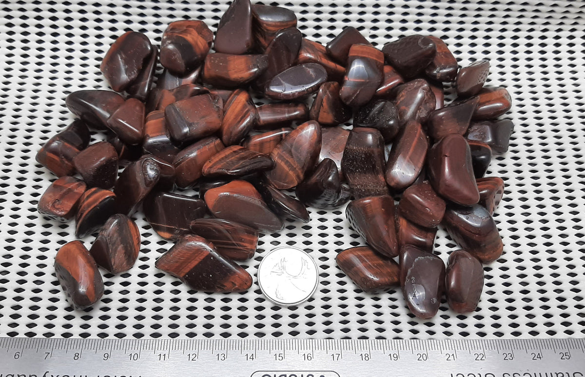 Red Tiger Eye Tumble by 500g, Small ~20mm - 25mm