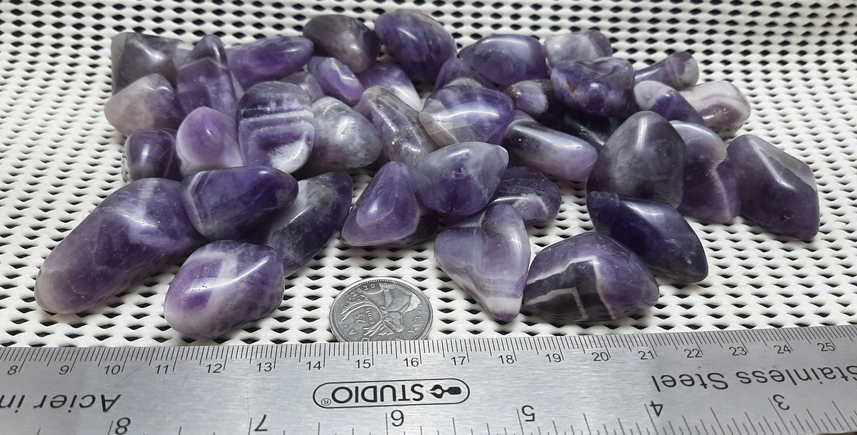 Chevron Amethyst Tumble by 500g, Large ~25mm - 35mm
