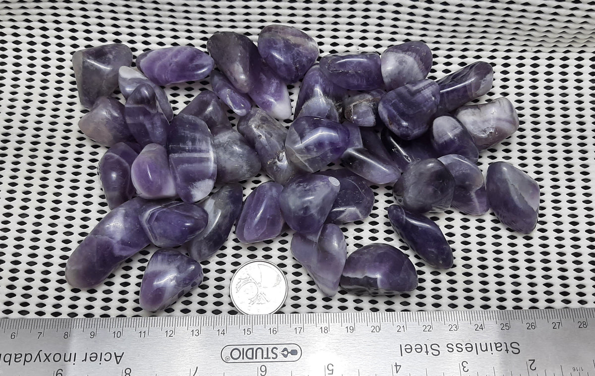 Chevron Amethyst Tumble by 500g, Large ~25mm - 35mm