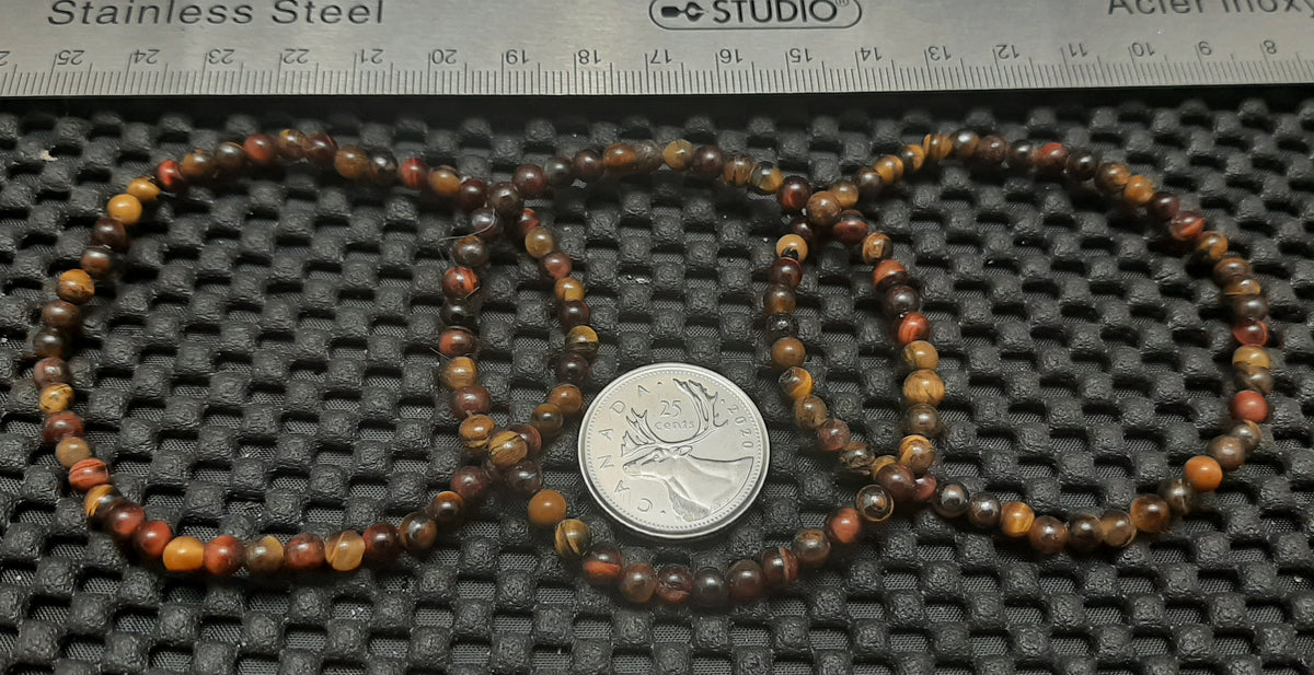 Tiger Eye TricolorRound Bracelet, 4mm RETAIL