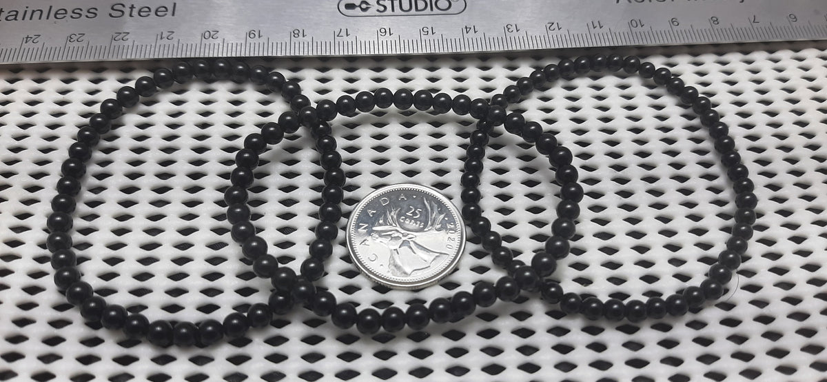 Tourmaline Black Round Bracelet, 4mm RETAIL