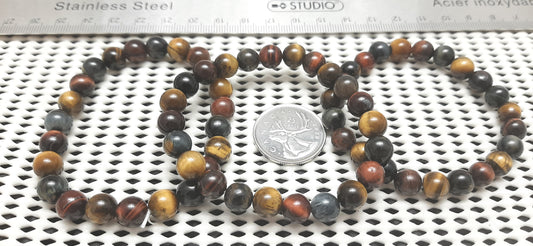 Tiger Eye Tricolor Round Bracelet, 8mm RETAIL