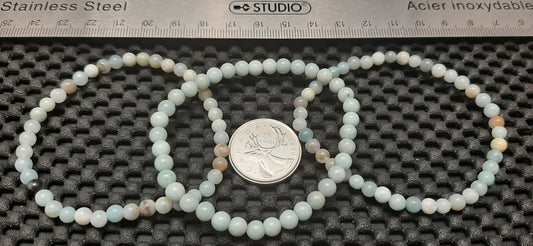 Amazonite Bracelet, Round, 4mm