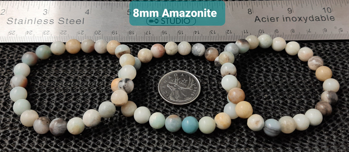 Amazonite Bracelet, Round, 8mm