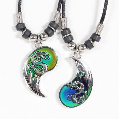 Mood Necklace - Best Friends, Dragon Design, Set/Pair Retail