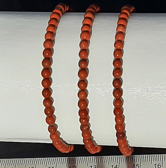 Jasper Red Round Bracelet, 4mm RETAIL_NO RESTOCK AVAILABLE